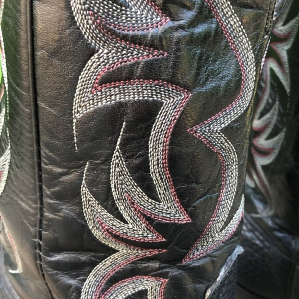 Vintage Nocona Genuine Black Cowhide Leather Boots, Men's, Size 11D - Picture 8 of 16